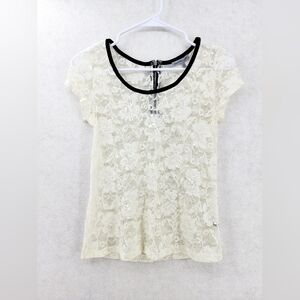 Charlotte Russe Full Lace Shirt Women's Size Small Sexy Lace Top